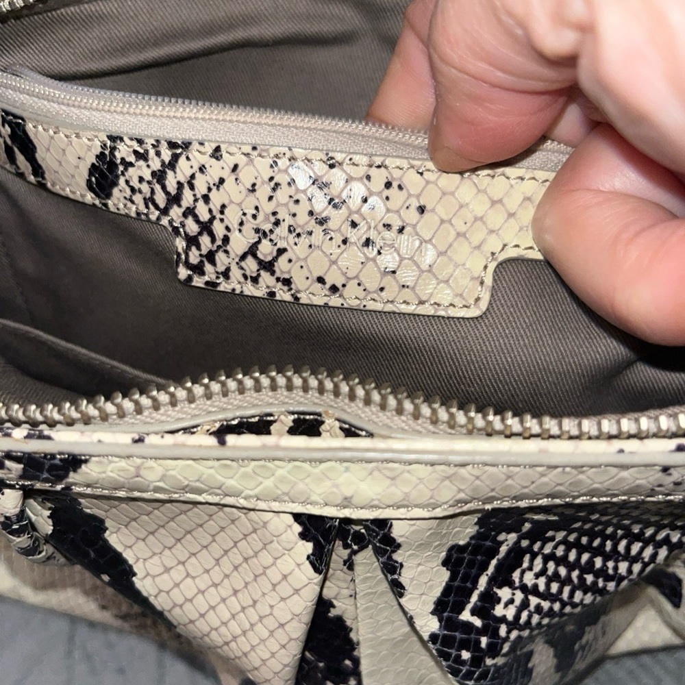 Calvin Klein Black and Cream Snakeskin Satchel - Picture 4 of 6